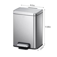  Thùng rác đạp chân EKO Madison EK9361MMT 6L chống bám vân mặt inox 