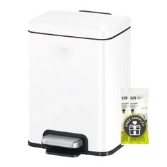  Thùng rác đạp chân EKO Madison EK9361P-6L-MW chống bám vân - Màu trắng 