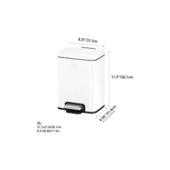  Thùng rác đạp chân EKO Madison EK9361P-6L-MW chống bám vân - Màu trắng 