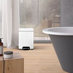  Thùng rác đạp chân EKO Madison EK9361P-6L-MW chống bám vân - Màu trắng 