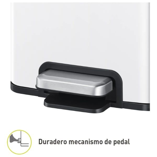 Thùng rác đạp chân EKO Madison EK9361P-6L-MW chống bám vân - Màu trắng