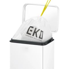  Thùng rác đạp chân EKO Madison EK9361P-6L-MW chống bám vân - Màu trắng 