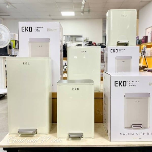 Thùng rác đạp chân EKO Marina EK9161MP-11L 11 lít - Màu Kem