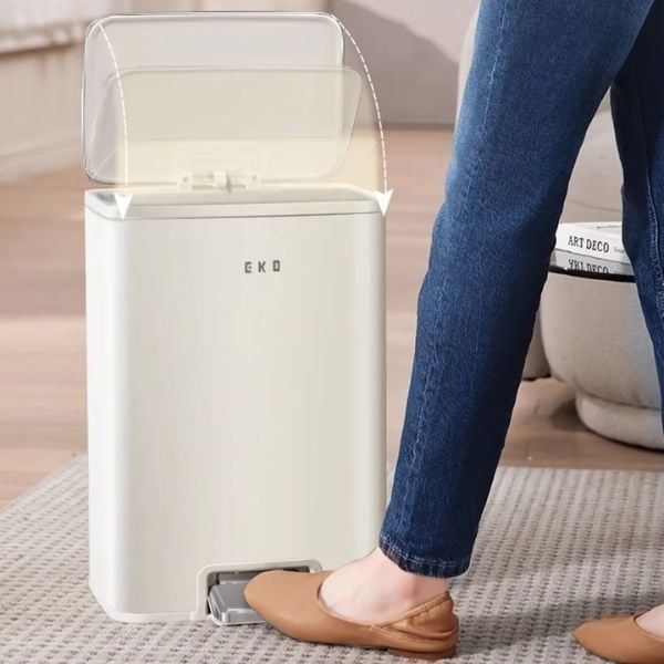 Thùng rác đạp chân EKO marina EK9161MP-15L 15 lít Màu Kem