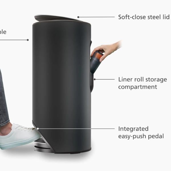 Thùng rác đạp chân Joseph Joseph 30149 30L - Màu Đen
