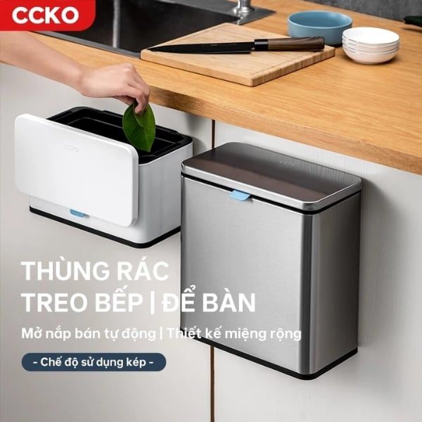 Thùng rác gắn cánh cửa tủ bếp CCKO CK9943 Dung tích 3L