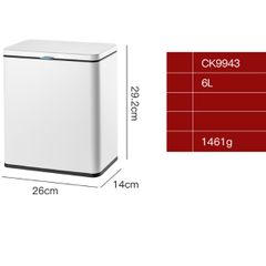  Thùng rác gắn cánh cửa tủ bếp CCKO CK9943 Dung tích 6L - Màu Trắng/Màu inox 