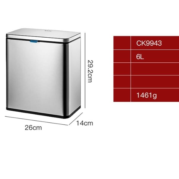 Thùng rác gắn cánh cửa tủ bếp CCKO CK9943 Dung tích 6L - Màu Trắng/inox