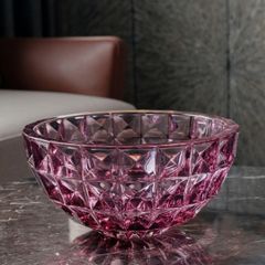 Tô pha lê Bohemia Diamond 28cm - Màu Hồng