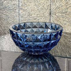 Tô pha lê Bohemia Diamond 28cm - Màu Xanh