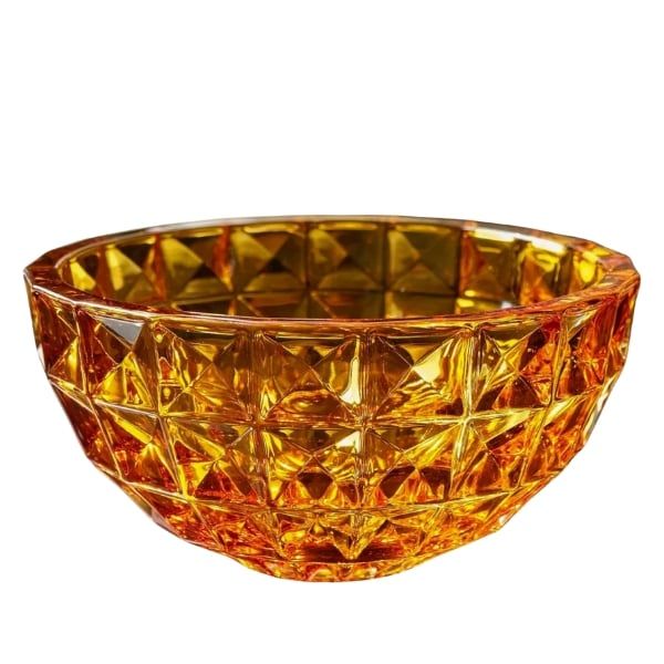 Tô pha lê Bohemia Diamond 28cm - Màu Vàng