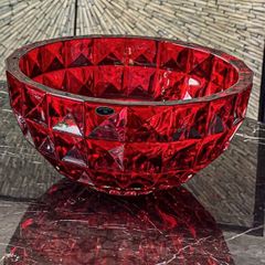 Tô pha lê Bohemia Diamond 28cm - Màu Đỏ