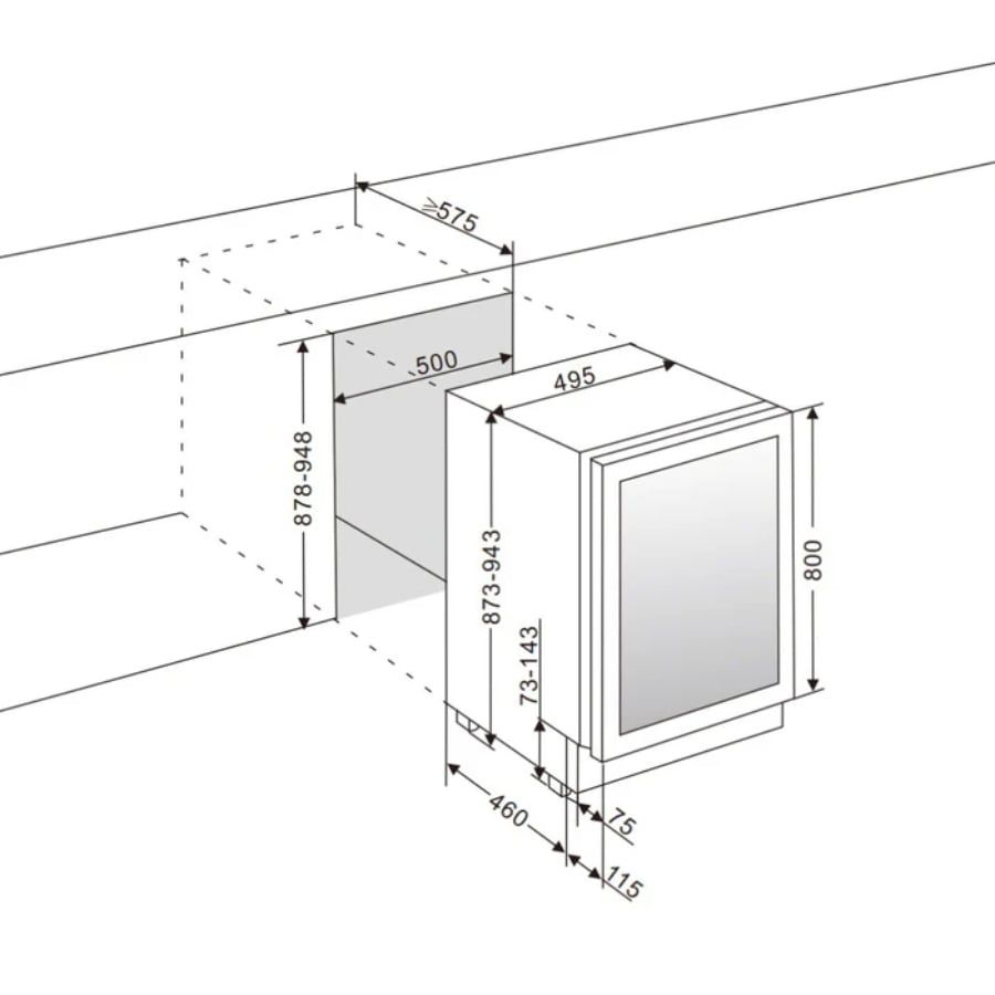 Tủ lạnh đựng rượu mQuvée WineCave 800 50D Fullglass 46 chai