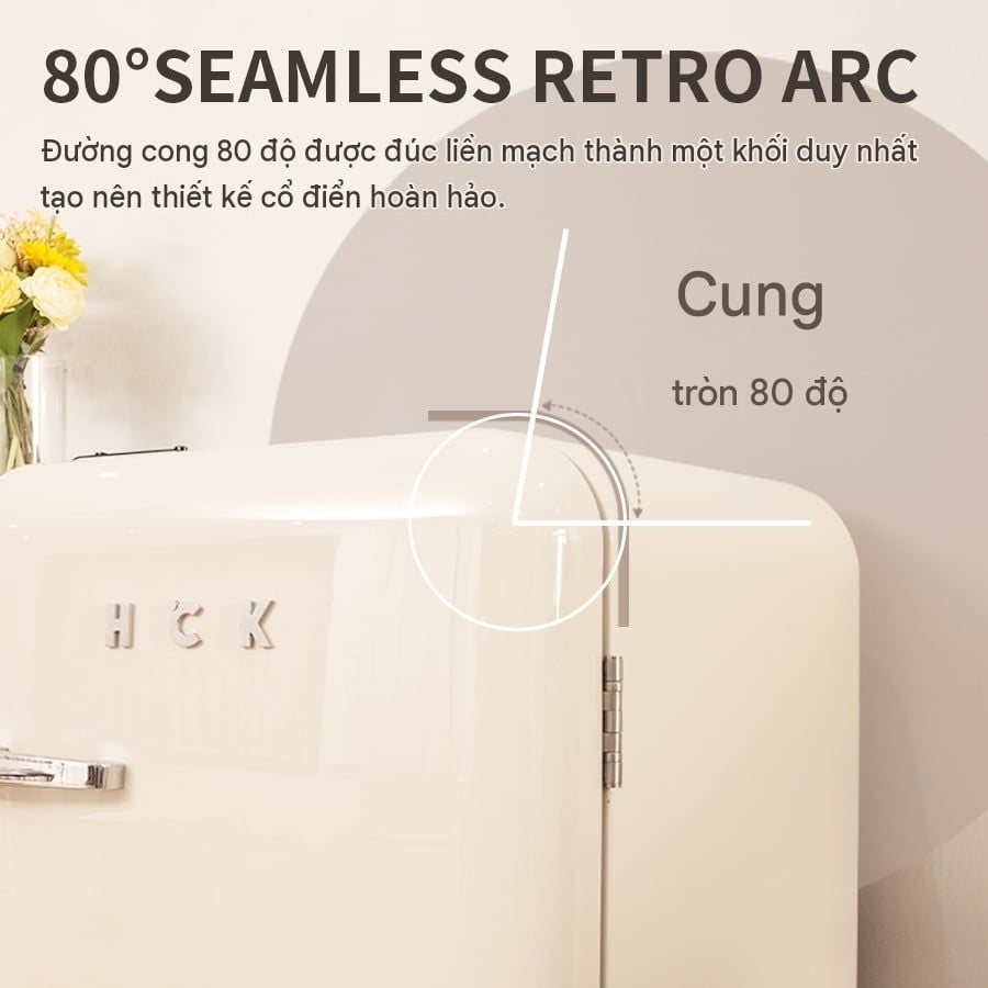 Tủ lạnh HCK GCD-401B-WS AuraTouch Smart View 401L (Ngăn lạnh 250L, ngăn đông 151L)