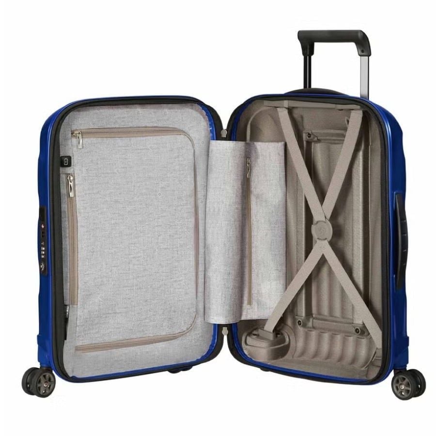 Vali Samsonite C-Lite / Clite size 20 màu xanh coban USB có mở rộng