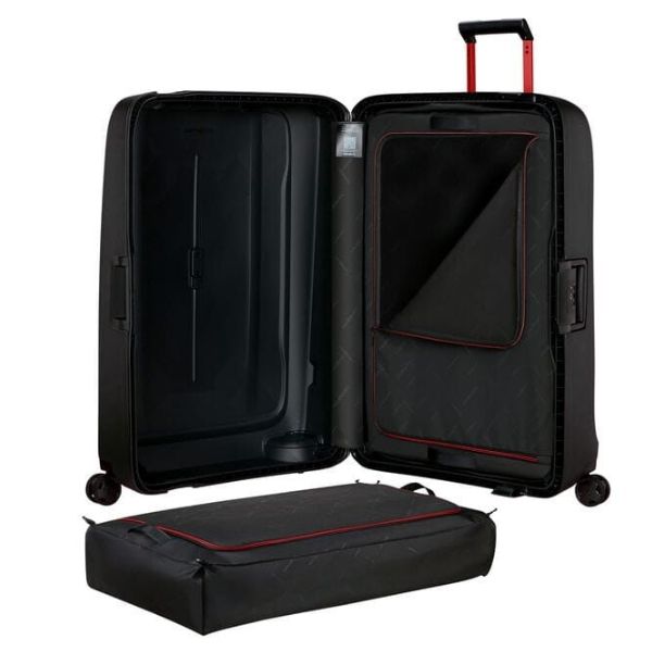Vali Samsonite Essens size 30 XL - Màu Đen Viền Đỏ - Made in Beigium