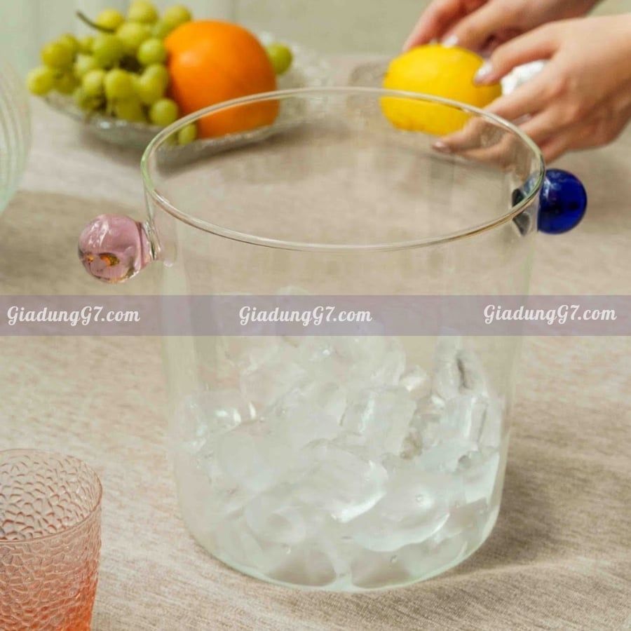 Xô đá IVV Collier Borosilicate 4L có núm cầm