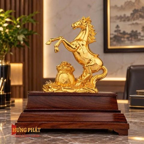 Ngựa Tài Lộc Dát Vàng 24K (Mẫu 2)