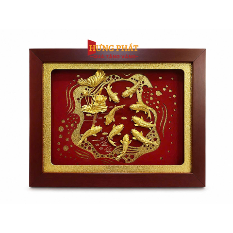 Tranh Cửu Ngư Quần Hội 33x26cm