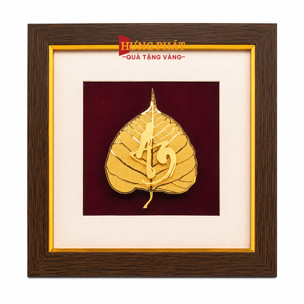 Tranh Lá Bồ Đề Chữ An 20x20cm