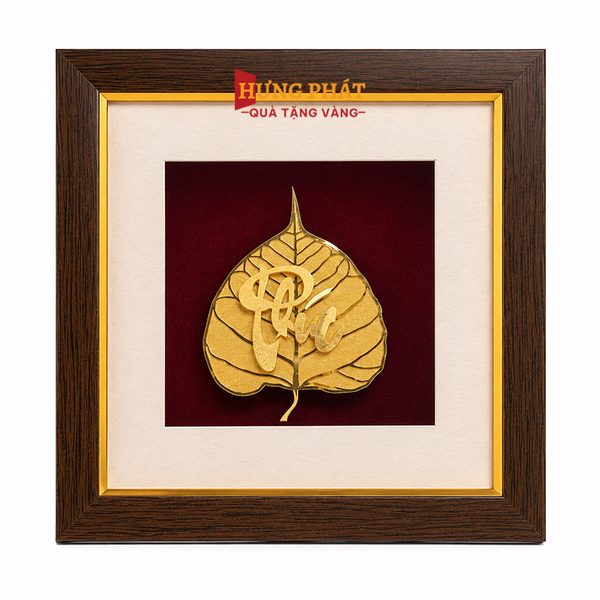 Tranh Lá Bồ Đề Chữ Phúc 20x20cm