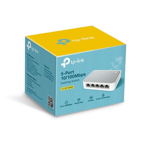 Switch chia tín hiệu để bàn TP-Link TL-SF1005D 5 Cổng 10/100Mbps, Back Pressure ở chế độ Half Duplex giúp hạn chế nghẽn mạng