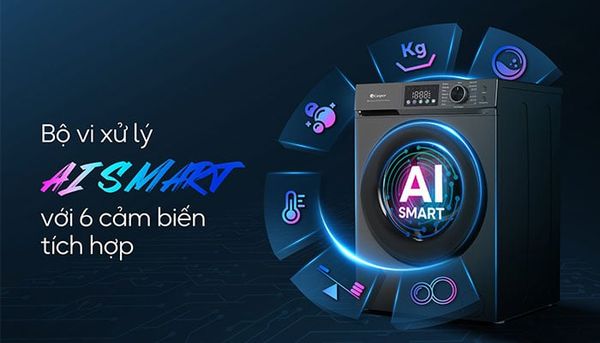 Máy giặt cửa ngang Casper Inverter 10.5kg WFD105VGR1, giặt hơi nước, 1200 vòng/phút