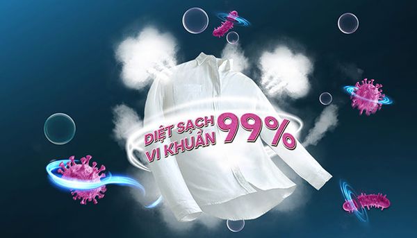 Máy giặt cửa ngang Casper Inverter 10.5kg WFD105VGR1, giặt hơi nước, 1200 vòng/phút