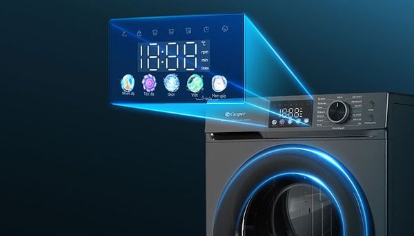 Máy giặt cửa ngang Casper Inverter 9.5kg WF-D95VGR1, AI Smart, giặt hơi nước Steam Wash