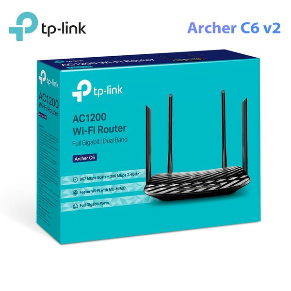 Bộ Phát Sóng Router WiFi AC1200 TP-Link Archer C6 V2.20 4 ăng-ten ngoài và 1 ăng-ten ngầm