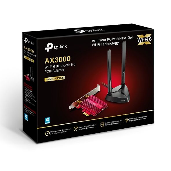 PCIe Adapter Wi-Fi 6 TP-Link Archer TX3000E AX3000, Bluetooth 5.0 Kết nối thiết bị ngoại vi linh hoạt
