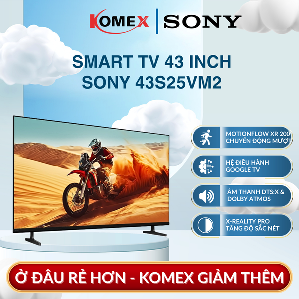 Google TV Sony K-43S25VM2 BRAVIA 2 II  43 Inch 4K, Hình Ảnh Điện Ảnh Sắc Nét , Âm Thanh Chuẩn Rạp