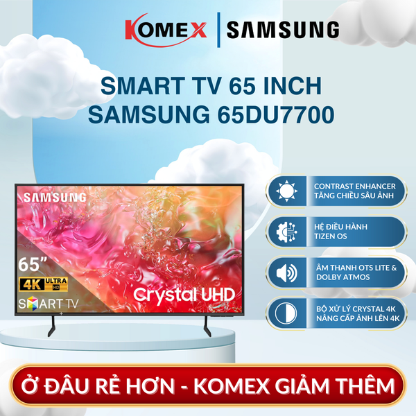 Smart Tivi Samsung UA65DU7700 65 Inch Crystal Nâng Cấp Mọi Nội Dung Lên Gần Chuẩn 4K