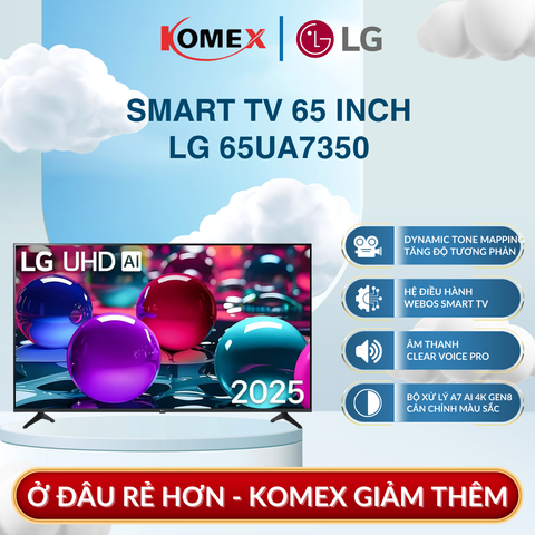 Smart Tivi LG 65UA7350 65 Inch UHD 4K AI α7 Gen8, HDR10 Pro Nổi Bật Các Chi Tiết Ở Cả Vùng Sáng Tối