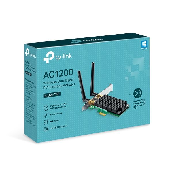 Card mạng PCIe Adapter Wi-Fi AC1200 TP-Link Archer T4E, tương thích cả case nhỏ và case tiêu chuẩn