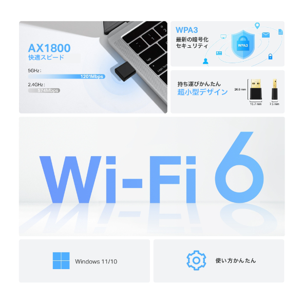 USB Adapter WiFi 6 AX1800 TP-Link Archer TX20U Nano được cài sẵn driver, Mã hóa mật khẩu mạnh hơn