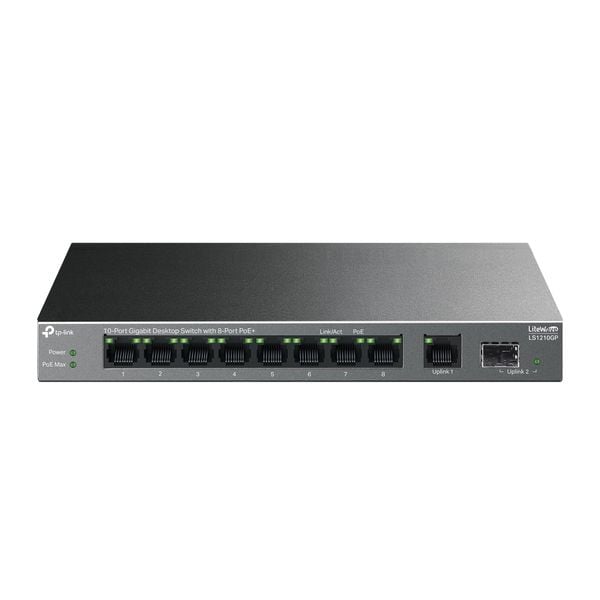 Bộ chia tín hiệu để bàn Switch PoE+ TP-Link LS1210GP, 10 cổng Ethernet RJ45