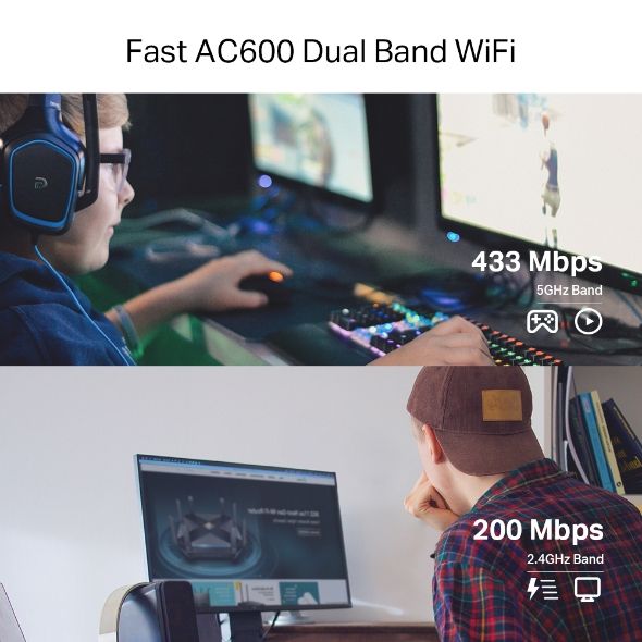 Card mạng PCIe Adapter Wi-Fi AC600 TP-Link Archer T2E cho tổng tốc độ lên đến 600 Mbps