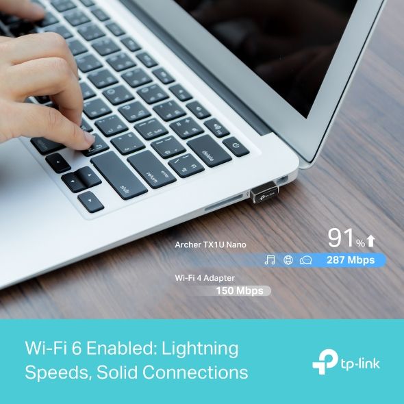 USB Adapter Wi-Fi 6 TP-Link Archer TX1U Nano AX300, cho phép chia sẻ kết nối sang thiết bị khác