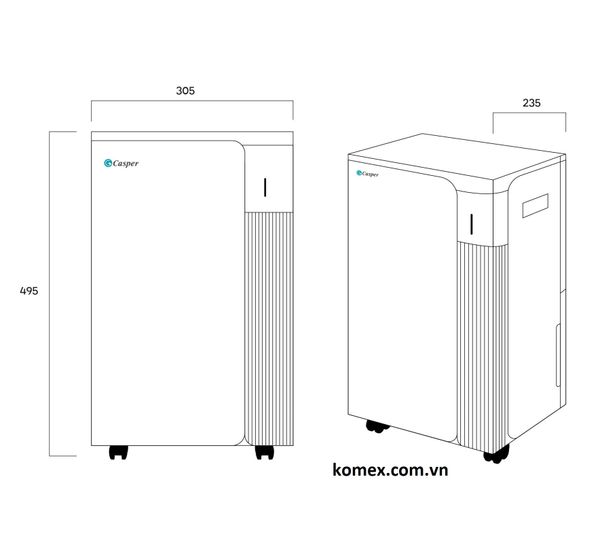 Máy Hút Ẩm gia đình Casper DE-20L1 20L - Có Ionizer Chính Hãng