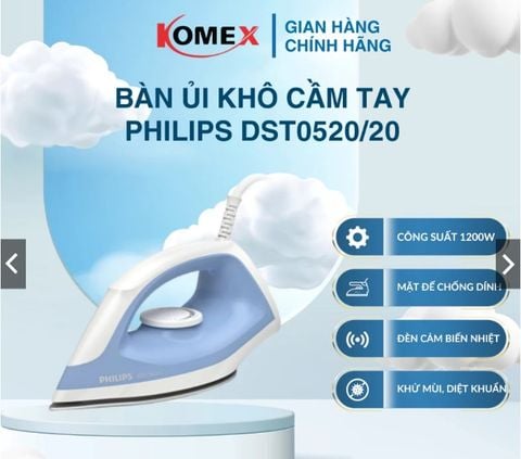 Bàn ủi khô, Bàn là khô chống dính Philips DST0520/20