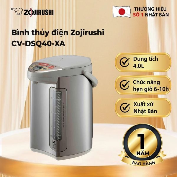 Bình thủy điện cao cấp Nhật Bản Zojirushi CV-DSQ40-XA, dung tích 4 lít