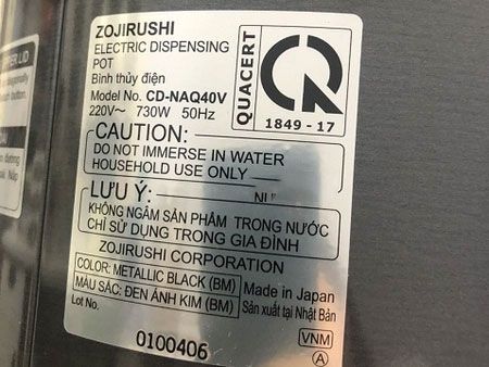 Bình thủy điện Zojirushi Nhật Bản CD-NAQ40V-BM, dung tích 4 lít