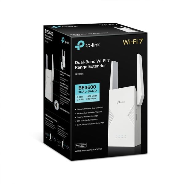 Bộ kích mở rộng sóng Wifi 7 băng tần kép BE3600 Tp-Link RE235BE