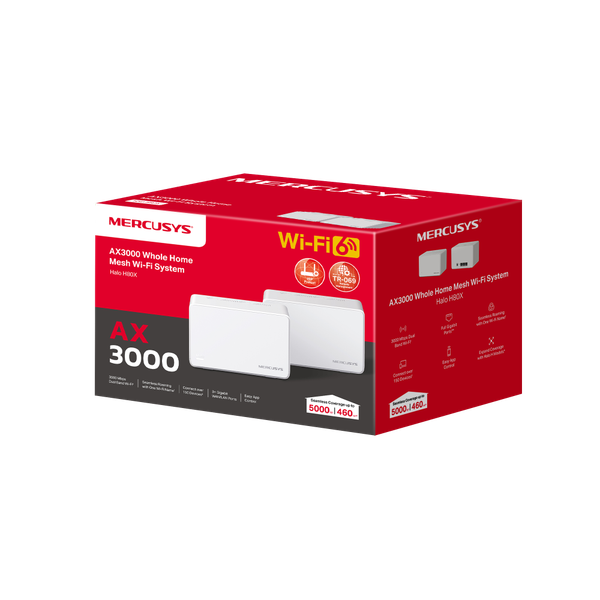Bộ phát Wi-Fi 6 AX3000 Cho Gia Đình Mesh Mercusys Halo H80X (2-pack), H80X (3-pack)