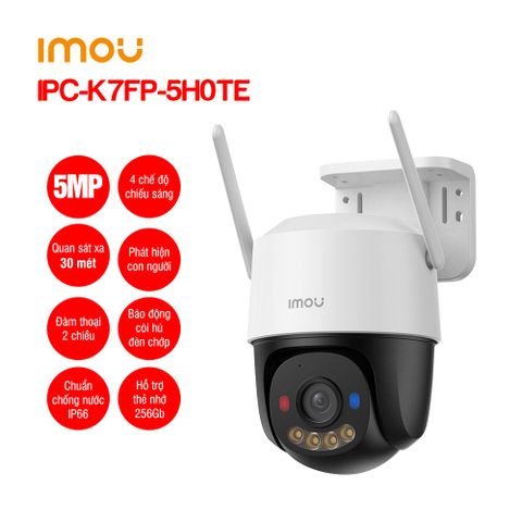 Camera AI Ngoài trời dùng sim 4G IMOU Cruiser IPC-K7FP-5H0TE, 5MP, cổng Lan