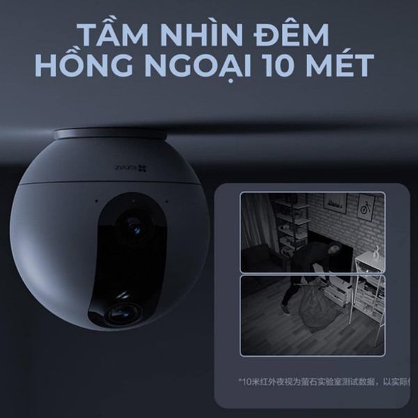 Camera Wifi trong nhà mắt kép quay quét EZVIZ C60P Dual Mix, 2K+