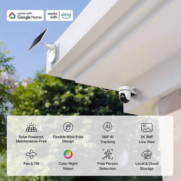 Camera Solar TP-Link Tapo C610 KIT – Quay Quét 360, AI, 2K 3MP, Pin Năng Lượng Mặt Trời