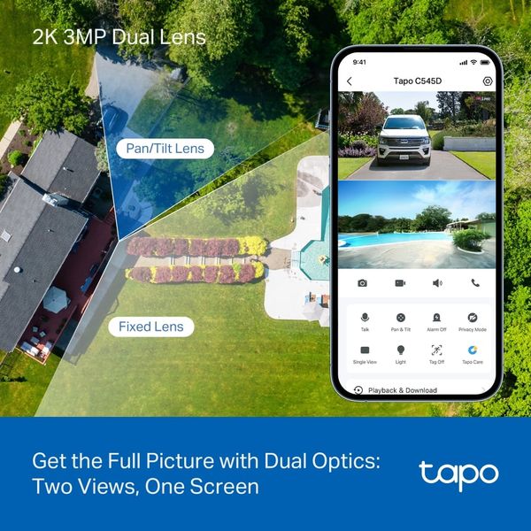 Camera Wifi 2 Ống Kính Ngoài Trời TP-Link Tapo C545D