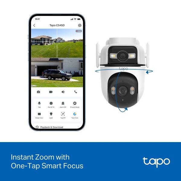 Camera Wifi 2 Ống Kính Ngoài Trời TP-Link Tapo C545D